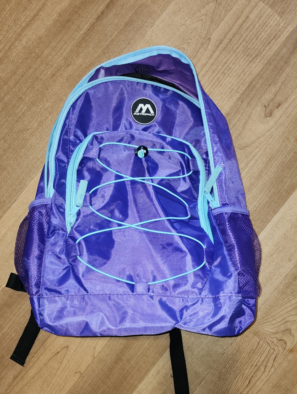 Kids' Purple Backpack with Light Blue Trim